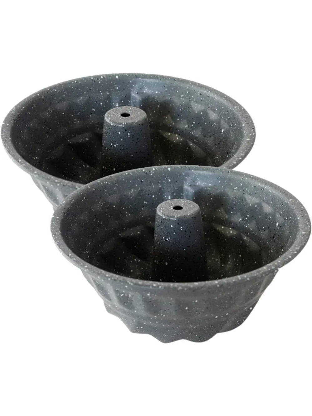 Set of 2 Nonstick Fluted Tube Pans | Heavy Duty Carbon Steel Bakeware for Cakes